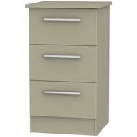 Contrast Mushroom Bedside Cabinet - 3 Drawer Locker