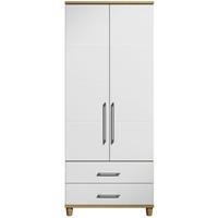 Corsica White Gents Wardrobe - 2 Door 2 Drawer