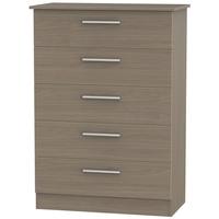 Contrast Toronto Walnut Chest of Drawer - 5 Drawer