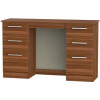 Contrast Noche Walnut Dressing Table - Knee Hole Double Pedestal