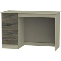 Contrast Panga and Mushroom Desk - 3 Drawer