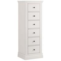 corndell annecy white 6 drawer tallboy