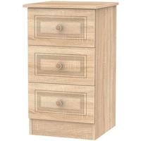 Corrib Bardolino Oak Bedside Cabinet - 3 Drawer Locker