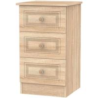 corrib bardolino oak bedside cabinet 3 drawer locker