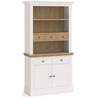 corndell annecy oak top small sideboard with open hutch