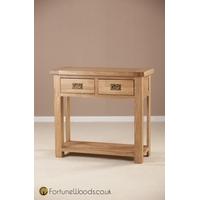 country oak console table 2 drawer