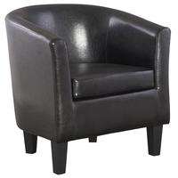 Colby Black Faux Leather Tub Chair