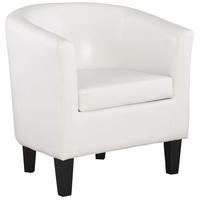 Colby White Faux Leather Tub Chair