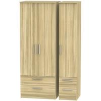 Contrast Cocobolo Triple Wardrobe - Tall with Drawer