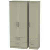 Contrast Mushroom Triple Wardrobe - Tall with Drawer