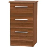 Contrast Noche Walnut Bedside Cabinet - 3 Drawer Locker