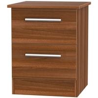 contrast noche walnut bedside cabinet 2 drawer locker