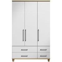 corsica white gents wardrobe 3 door 4 drawer