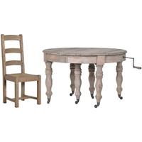 Colonial Reclaimed Pine Dining Set - Oval Extending with 4 Chairs