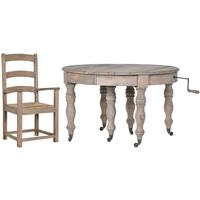 Colonial Reclaimed Pine Dining Set - Oval Extending with 4 Carver Chairs