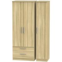 Contrast Cocobolo Triple Wardrobe - Tall with 2 Drawer