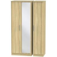 Contrast Cocobolo Triple Wardrobe - Tall with Mirror