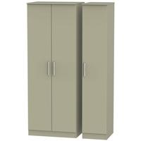 Contrast Mushroom Triple Wardrobe - Tall Plain