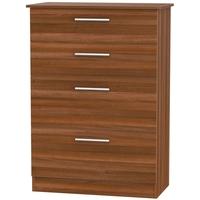 contrast noche walnut chest of drawer 4 drawer deep