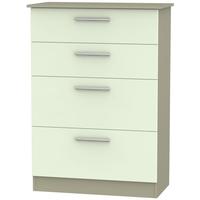 Contrast Vanilla and Mushroom Chest of Drawer - 4 Drawer Deep