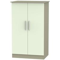 Contrast Vanilla and Mushroom Wardrobe - 2ft 6in Plain Midi