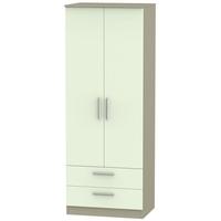 Contrast Vanilla and Mushroom Wardrobe - Tall 2ft 6in with 2 Drawer