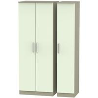 contrast vanilla and mushroom triple wardrobe tall plain