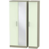 contrast vanilla and mushroom triple wardrobe tall with mirror