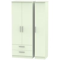 Contrast Vanilla Triple Wardrobe - Tall with 2 Drawer