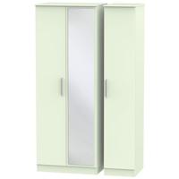 Contrast Vanilla Triple Wardrobe - Tall with Mirror