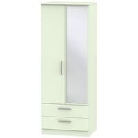 Contrast Vanilla Wardrobe - Tall 2ft 6in with 2 Drawer and Mirror