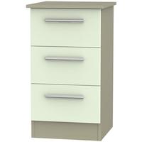 Contrast Vanilla and Mushroom Bedside Cabinet - 3 Drawer Locker