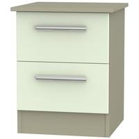 Contrast Vanilla and Mushroom Bedside Cabinet - 2 Drawer Locker