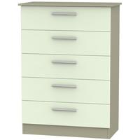 Contrast Vanilla and Mushroom Chest of Drawer - 5 Drawer