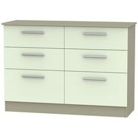 Contrast Vanilla and Mushroom Chest of Drawer - 6 Drawer Midi