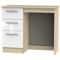 Contrast High Gloss White and Bardolino Dressing Table - Vanity Knee Hole