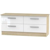 Contrast High Gloss White and Bardolino Bed Box - 4 Drawer