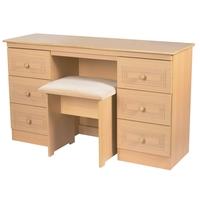 corrib beech dressing table knee hole double pedestal