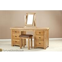 Cotswold Oak Dressing Table - Double Pedestal