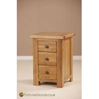 cotswold oak bedside cabinet 3 drawer high