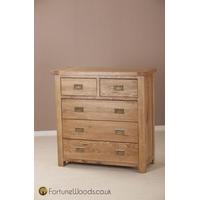 Country Oak Chest of Drawer - 3+2 Drawer