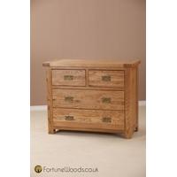 Country Oak Chest of Drawer - 2+2 Drawer