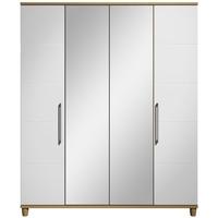 Corsica White Centre Mirrored Wardrobe - 4 Door