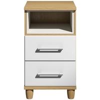 corsica white bedside cabinet 2 drawer