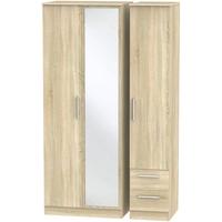 contrast bardolino triple wardrobe tall with mirror and 2 drawer