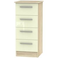 contrast high gloss cream and bardolino chest of drawer 4 drawer locke ...