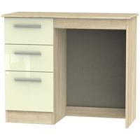 Contrast High Gloss Cream and Bardolino Dressing Table - Vanity Knee Hole