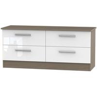 Contrast High Gloss White and Toronto Bed Box - 4 Drawer