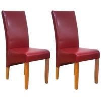 Cornell Dining Chair - Bordeux Bonded Leather with Antique Leg (Pair)