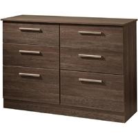 Contrast High Gloss Chest of Drawer - 6 Drawer Midi